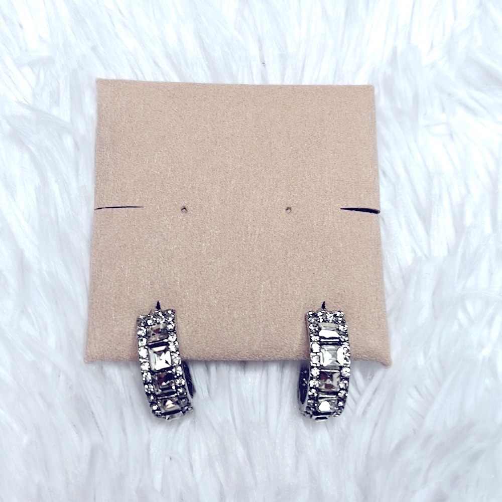 Nwot sterling silver lab created diamond  hoop earrings! Sparkle like none other